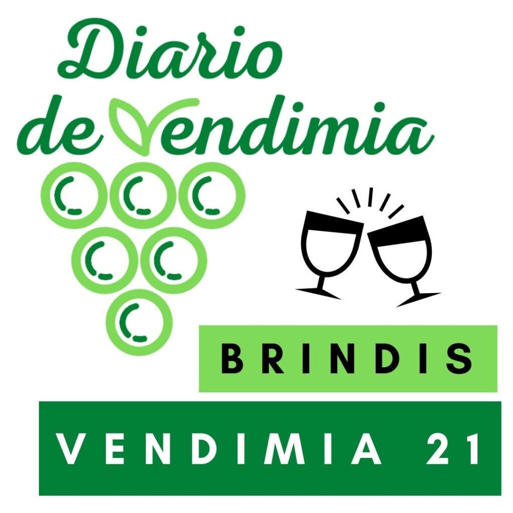 Cartel brindis digital por la vendimia 2021. Diario de vendimia.